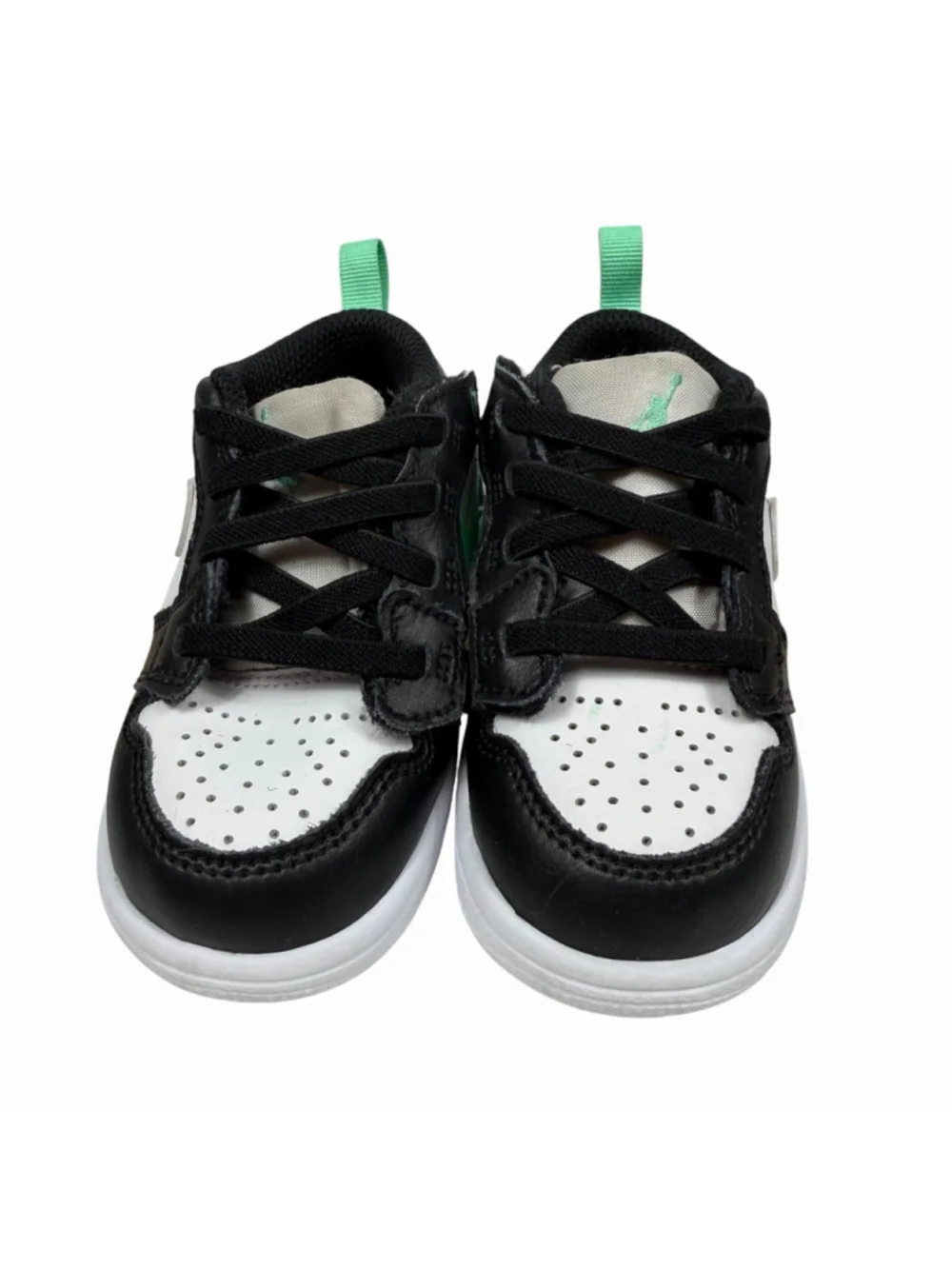 Jordan 1 Low Green Glow Black White Slip On Strap Athletic Sneakers Toddler 6C